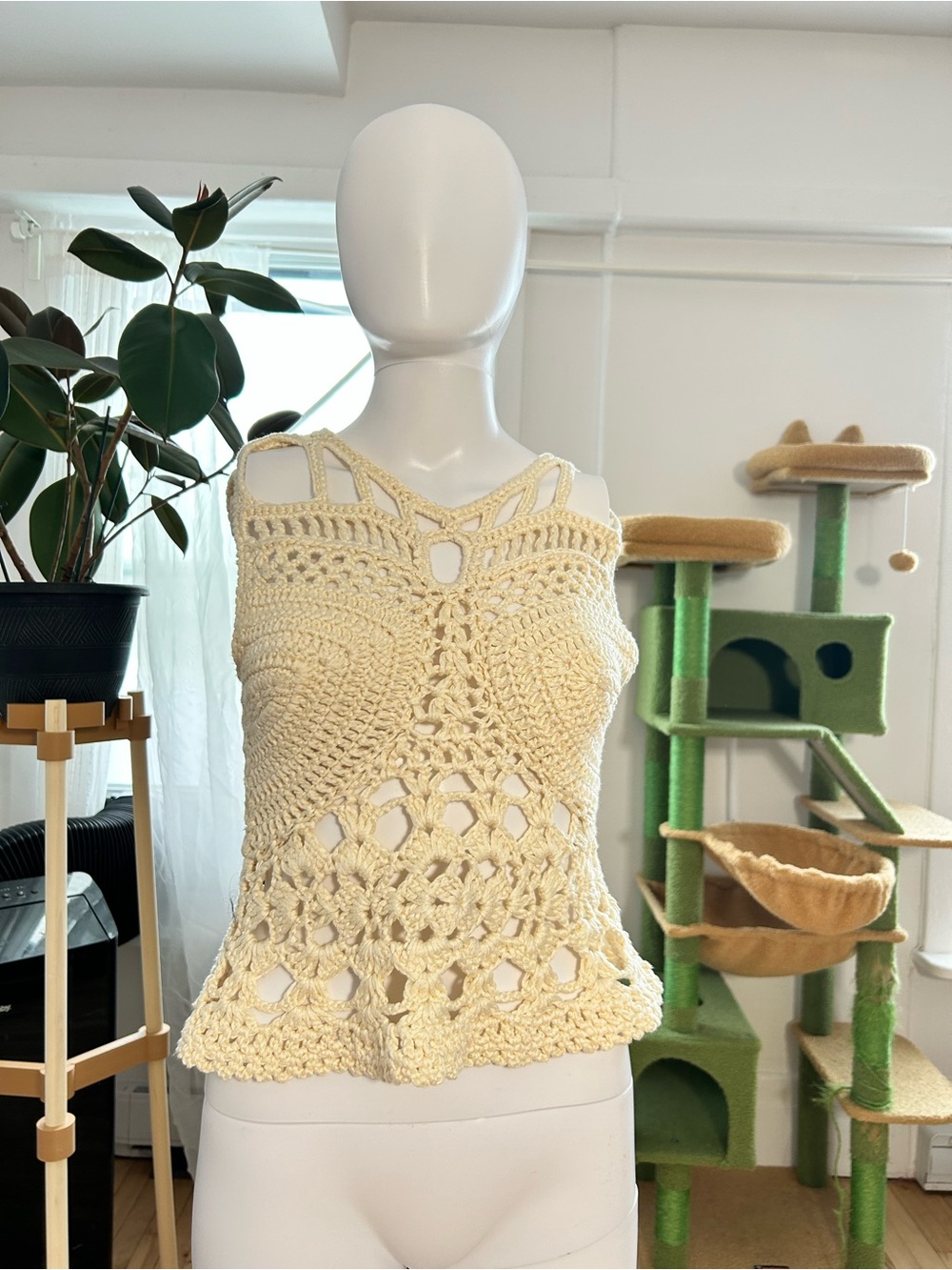 Zara Cream Crochet Camisole Tank